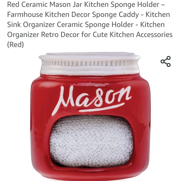 Nwot goodscious ceramic Mason jar dish sponge holder perfect condition - Picture 2 of 7